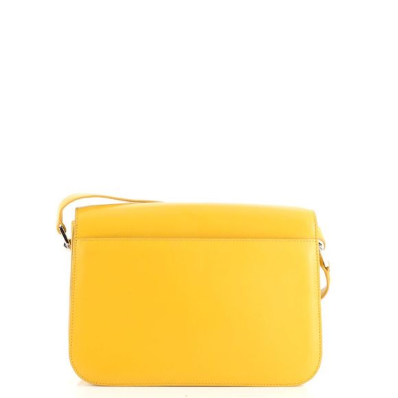 Saint Laurent Fermoir Flap Satchel Bag Leather Yellow - Picture 4 of 7
